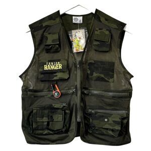 The Wild Wild West Junior Ranger Kids Explorer Vest Camo Mesh Pockets Youth XL